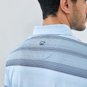 Jack Nicklaus Meininger Premium Fine Multi Stripe Polo Cool Blue