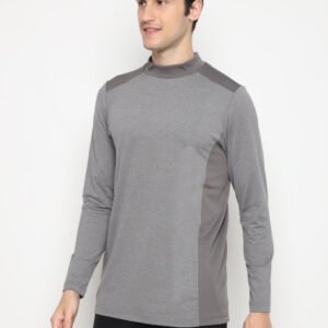 Jack Nicklaus Siriano Premium Heather Pieced Mock Neck Polo Cold Nikel