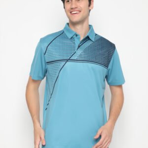 Jack Nicklaus Sidney Premium Engineered Tech Print Polo Tucker Blue