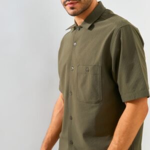 Jack Nicklaus Saverio Kemeja Pria Lengan Pendek Regular Fit Olive