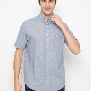Jack Nicklaus Regis Kemeja Pria Lengan Pendek Slim Fit Biru