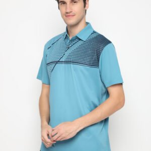 Jack Nicklaus Sidney Premium Engineered Tech Print Polo Tucker Blue