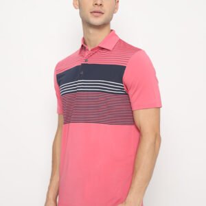 Jack Nicklaus Stefan Premium Multi Stripe Polo Coral Stroll