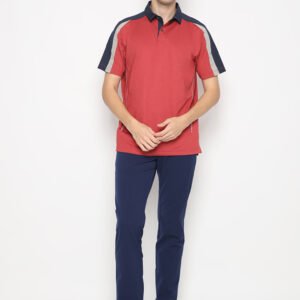 Jack Nicklaus Killian Premium Pieced Color Block Polo Red Root