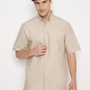 Jack Nicklaus Spencer Kemeja Pria Lengan Pendek Regular Fit Tapenade Brown