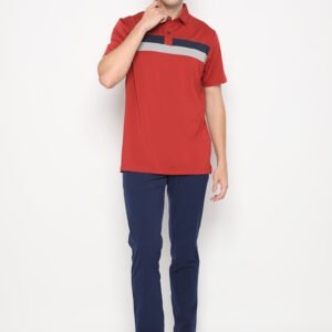 Jack Nicklaus Maxim Premium Ombre Chest Stripe Polo Red Root