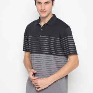 Jack Nicklaus Rimondi Premium Heather Fine Stripe Polo Caviar