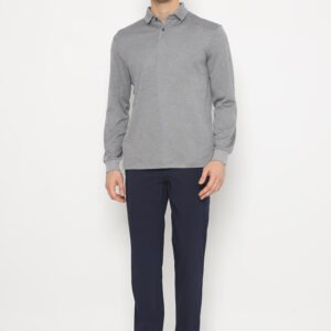 Jack Nicklaus Gagliardini Premium Heather Fine Stripe Polo Muted Grey