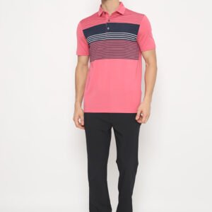 Jack Nicklaus Stefan Premium Multi Stripe Polo Coral Stroll