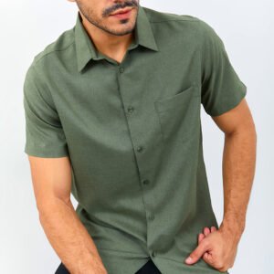 Jobb Flavian Kemeja Pria Lengan Pendek Olive