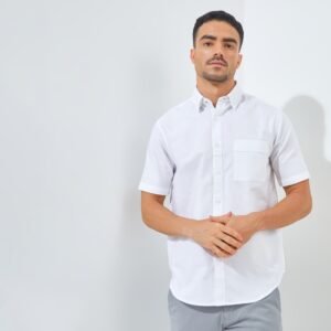 Jack Nicklaus Rochester Kemeja Pria Lengan Pendek Slim Fit Putih