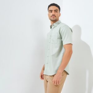 Jack Nicklaus Rochester Kemeja Pria Lengan Pendek Slim Fit Green Sage