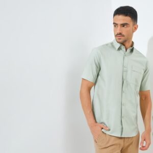 Jack Nicklaus Rochester Kemeja Pria Lengan Pendek Slim Fit Green Sage