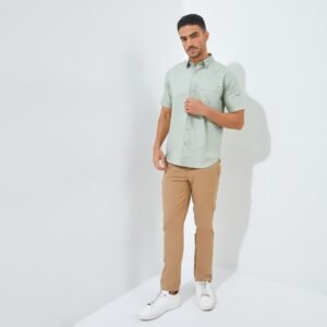 Jack Nicklaus Rochester Kemeja Pria Lengan Pendek Slim Fit Green Sage