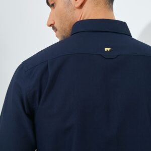 Jack Nicklaus Zen Kemeja Pria Lengan Panjang Slim Fit Navy