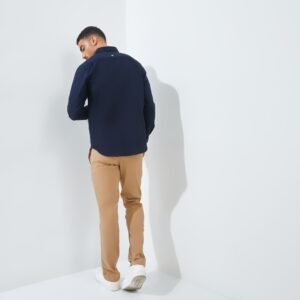 Jack Nicklaus Zen Kemeja Pria Lengan Panjang Slim Fit Navy