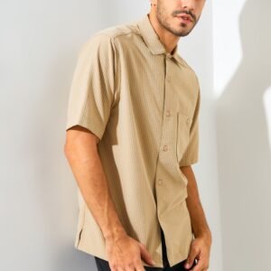 Jack Nicklaus Saverio Kemeja Pria Lengan Pendek Regular Fit Khaki