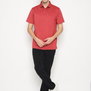 Jack Nicklaus Woodwick Premium Tonal Two Color Solid Polo Red Root