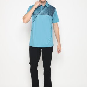 Jack Nicklaus Sidney Premium Engineered Tech Print Polo Tucker Blue