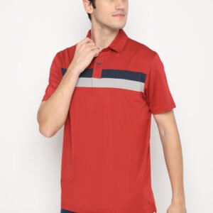 Jack Nicklaus Maxim Premium Ombre Chest Stripe Polo Red Root