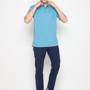 Jack Nicklaus Parker Premium Heather Fine Stripe Polo Tucker Blue