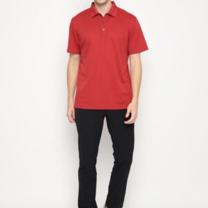 Jack Nicklaus Parker Premium Heather Fine Stripe Polo Red Root