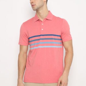 Jack Nicklaus Cordaz Premium Ombre Chest Stripe Polo Coral Stroll