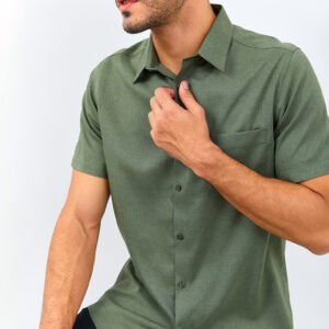 Jobb Flavian Kemeja Pria Lengan Pendek Olive