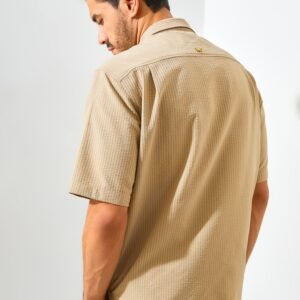Jack Nicklaus Saverio Kemeja Pria Lengan Pendek Regular Fit Khaki