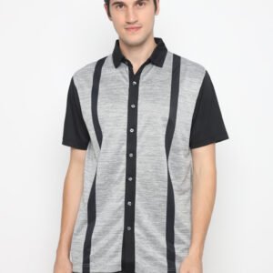 Jack Nicklaus Cyrus Premium Vertical Stripe Full Button Polo Caviar