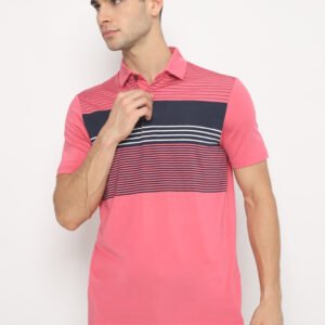 Jack Nicklaus Stefan Premium Multi Stripe Polo Coral Stroll