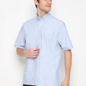 Jack Nicklaus Polaris Kemeja Pria Lengan Pendek Regular Fit Biru