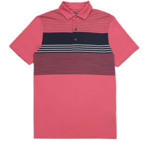 Jack Nicklaus Stefan Premium Multi Stripe Polo Coral Stroll