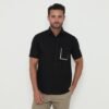 Jack Nicklaus Lander Kemeja Pria Lengan Pendek Slim Fit Black