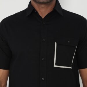 Jack Nicklaus Lander Kemeja Pria Lengan Pendek Slim Fit Black
