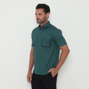 Jack Nicklaus Lander Kemeja Pria Lengan Pendek Slim Fit Green