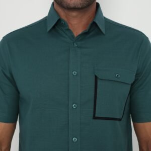 Jack Nicklaus Lander Kemeja Pria Lengan Pendek Slim Fit Green