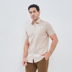 Jobb Comino Kemeja Pria Lengan Pendek Slim Fit Khaki