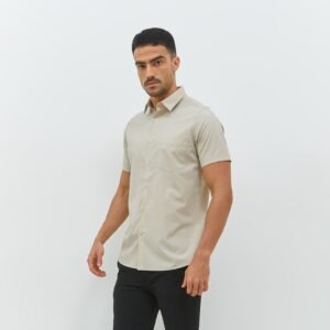 Jobb Hingham Kemeja Pria Lengan Pendek Slim Fit Light Khaki