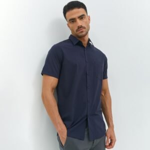 Jobb Hingham Kemeja Pria Lengan Pendek Slim Fit Navy