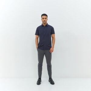 Jobb Hingham Kemeja Pria Lengan Pendek Slim Fit Navy