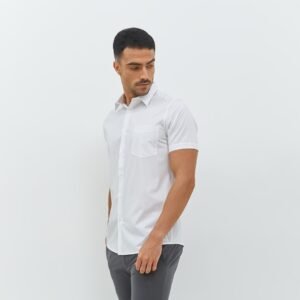 Jobb Hingham Kemeja Pria Lengan Pendek Slim Fit Putih