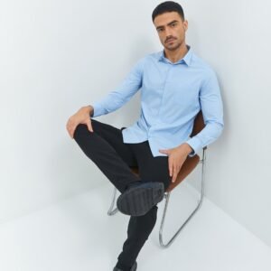 Jobb Ortega Kemeja Pria Lengan Panjang Slim Fit Light Blue