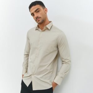 Jobb Ortega Kemeja Pria Lengan Panjang Slim Fit Light Khaki