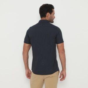 Jobb Yorke Kemeja Pria Lengan Pendek Slim Fit Navy