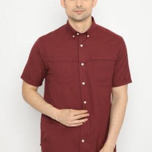 Jack Nicklaus Forester Kemeja Pria Lengan Pendek Slim Fit Maroon