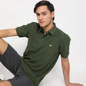 Jack Nicklaus Atlantic Polo Shirt Pria Regular Fit Deep Olive