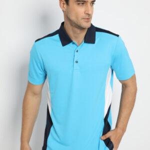 Jack Nicklaus Brescia Premium Side Pieced Color Block Polo Mediterranean Sea