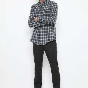 Jobb Aoki Kemeja Pria Flannel Lengan Panjang Slim Fit Navy