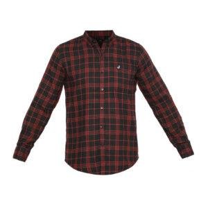 Jobb Josei Kemeja Pria Flannel Lengan Panjang Slim Fit Merah